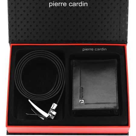 Zestaw na prezent dla mężczyzny portfel i pasek męski skórzany Pierre Cardin
