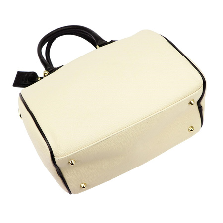 Vera Pelle torebka kuferek skóra naturalna beżowy