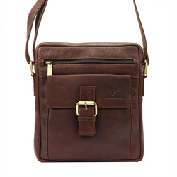 Torba saszetka listonoszka męska na ramię skórzana skóra naturalna Money Kepper