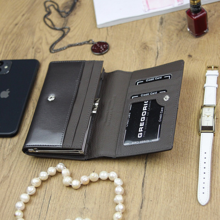 Portfel damski skórzany skóra naturalna Gregorio 