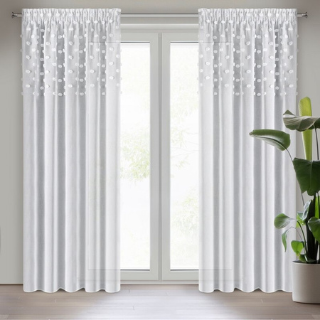 ZASŁONA GOTOWA D91 STELLA NA TAŚMIE 140 X 270 CM BIAŁY