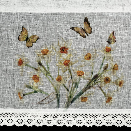 FIRANA GOTOWA FLORA 150 X 30 CM BIAŁY