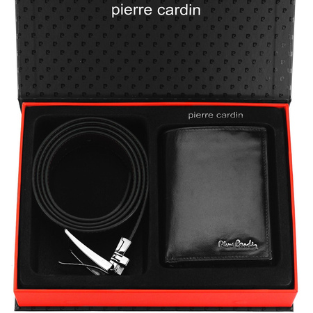 Zestaw na prezent dla mężczyzny portfel i pasek męski skórzany Pierre Cardin