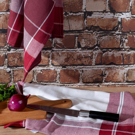 KOMPLET RĘCZNIKÓW KUCHENNYCH MONA 50 X 70 CM BORDOWY