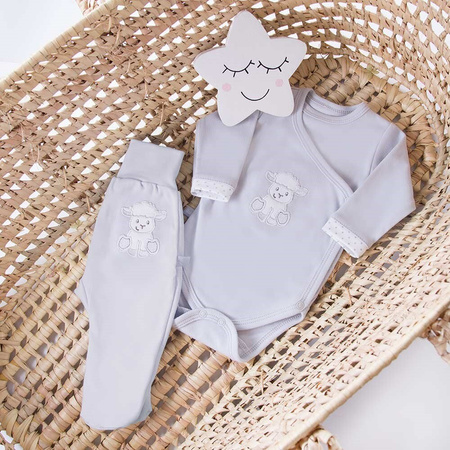 BODY niemowlęce wyprawka  NEWBORN REGL DŁ SZARY Ewa Klucze