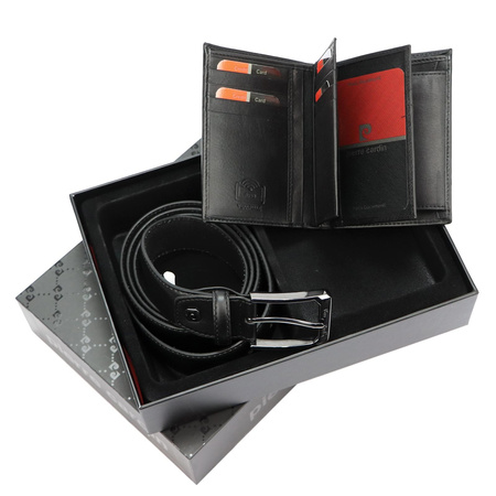 Zestaw na prezent dla mężczyzny portfel i pasek męski skórzany Pierre Cardin