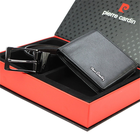 Zestaw na prezent dla mężczyzny portfel i pasek męski skórzany Pierre Cardin