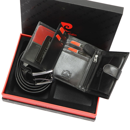 Zestaw na prezent dla mężczyzny portfel i pasek męski skórzany Pierre Cardin