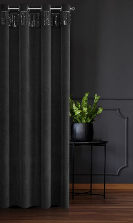 ZASŁONA GOTOWA JASPER 140 X 250 CM CZARNY