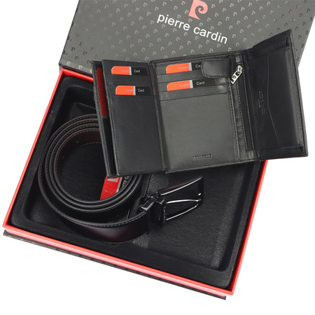 Zestaw na prezent dla mężczyzny portfel i pasek męski skórzany Pierre Cardin