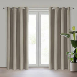 ZASŁONA GOTOWA NERISA 140 X 250 CM CIEMNOBEŻOWY