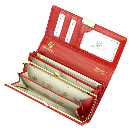 Portfel damski skórzany skóra naturalna Gregorio