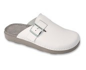 Dr Orto MED klapki męskie skórzane profilaktyczno zdrowotne białe