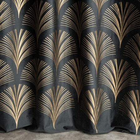 Zasłona gotowa czarna na przelotki 140X250 