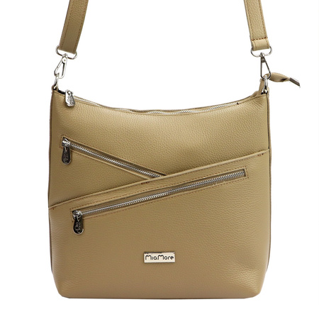 MiaMore torebka listonoszka skóra naturalna beżowy