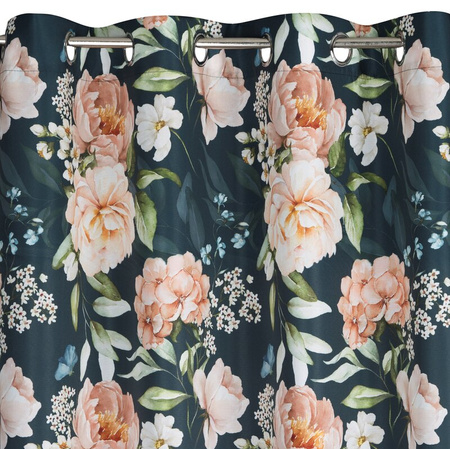 ZASŁONA GOTOWA SALMA 140 X 270 CM CZARNY