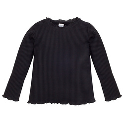 Bluzka dekolt mereżka Długi rękaw TRES BIEN czarny,prążek 122