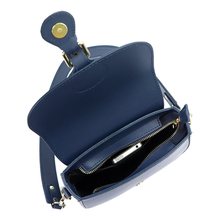 Luka torebka listonoszka skóra naturalna niebieski