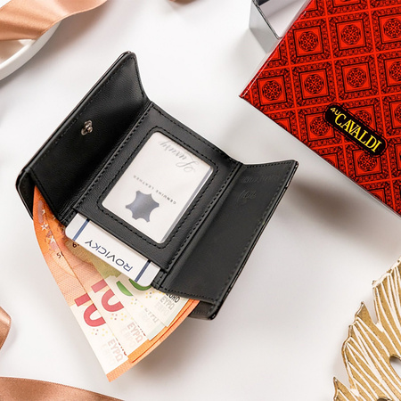 Portfel damski skórzany skóra naturalna + skóra ekologiczna Cavaldi