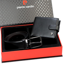 Zestaw na prezent dla mężczyzny portfel i pasek męski skórzany Pierre Cardin