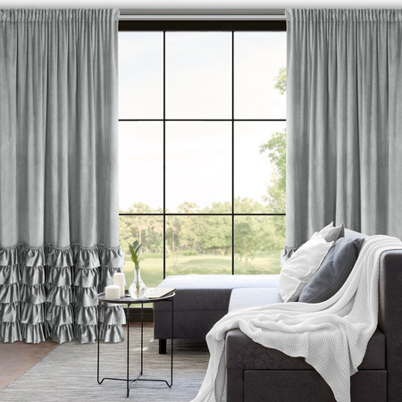 ZASŁONA GOTOWA CARLI NA TAŚMIE 140 X 270 CM SREBRNY