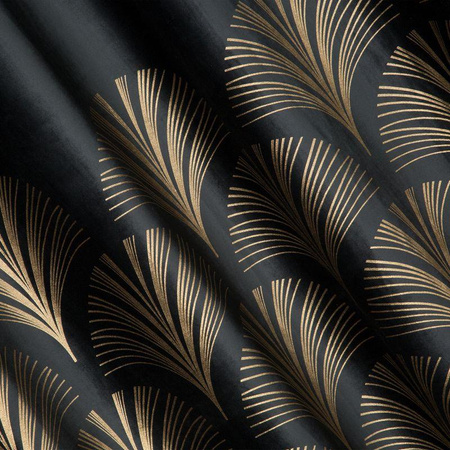 Zasłona gotowa czarna na przelotki 140X250 