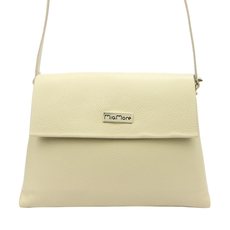 MiaMore torebka listonoszka skóra naturalna beżowy
