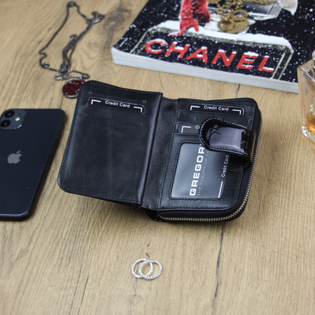 Gregorio portfel skóra naturalna czarny Gregorio BC-115 - kobieta