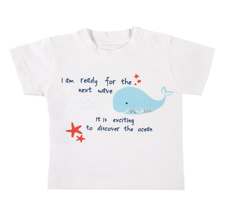 T-SHIRT LITTLE SAILOR CHŁ BIAŁY 104