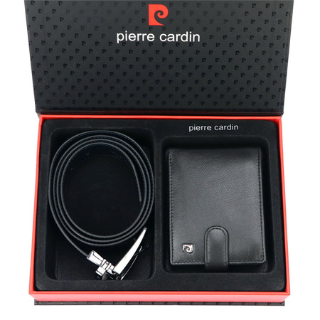 Zestaw na prezent dla mężczyzny portfel i pasek męski skórzany Pierre Cardin