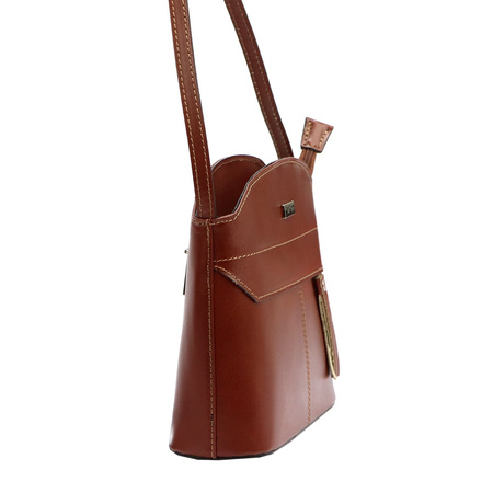 MiaMore torebka listonoszka skóra naturalna brązowy