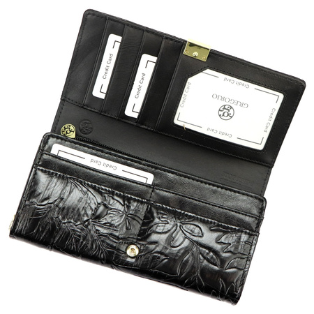 Portfel damski skórzany skóra naturalna + skóra ekologiczna Gregorio