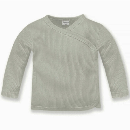 Kaftanik niemowlęcy kprt LOVELY DAY szary,prążek 56