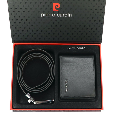Zestaw na prezent dla mężczyzny portfel i pasek męski skórzany Pierre Cardin