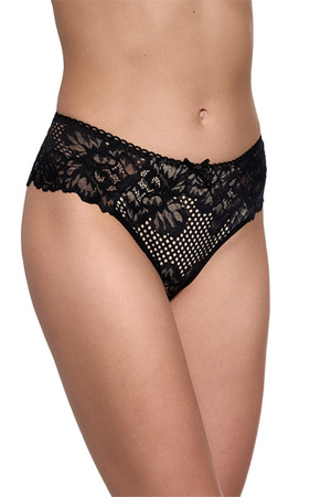 Figi 202 majtki damskie beżowo czarne 