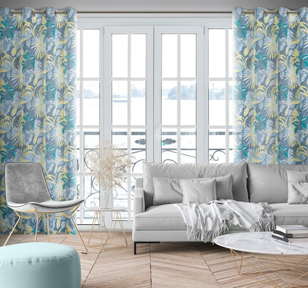 ZASŁONA GOTOWA LENA 140 X 250 CM TURKUSOWY