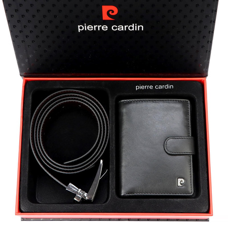 Zestaw na prezent dla mężczyzny portfel i pasek męski skórzany Pierre Cardin