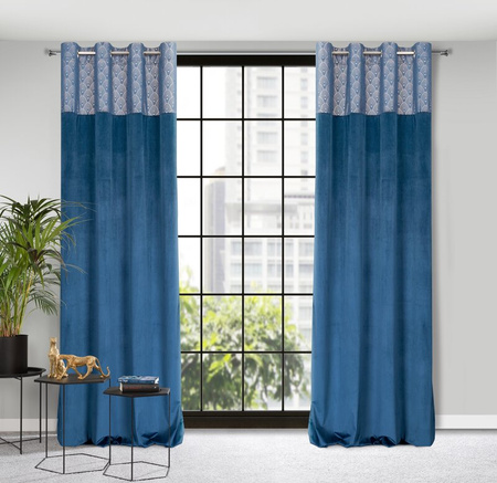 ZASŁONA GOTOWA D91 AGNES 140 X 250 CM GRANATOWY