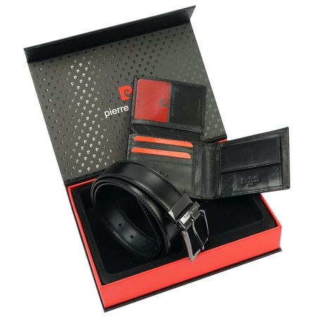 Zestaw na prezent dla mężczyzny portfel i pasek męski skórzany Pierre Cardin