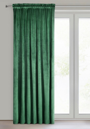 ZASŁONA GOTOWA PIERRE NA TAŚMIE 140 X 300 CM CIEMNOZIELONY