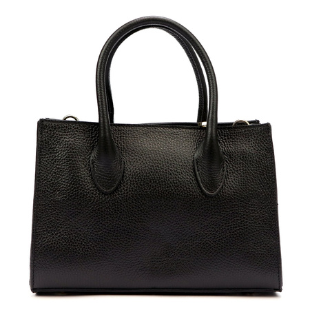 Vera Pelle torebka kuferek skóra naturalna czarny