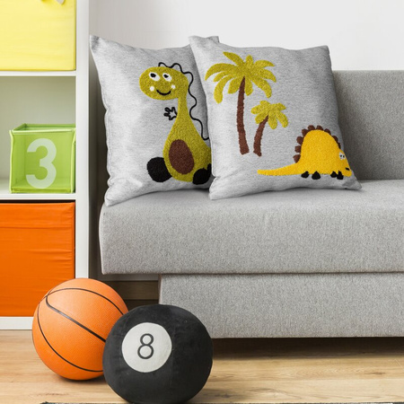 POSZEWKA DINO 1 45 X 45 CM SREBRNY