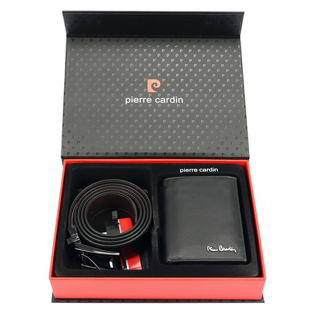 Zestaw na prezent dla mężczyzny portfel i pasek męski skórzany Pierre Cardin