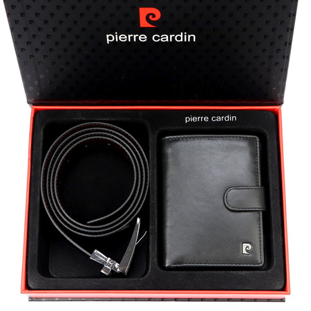Zestaw na prezent dla mężczyzny portfel i pasek męski skórzany Pierre Cardin