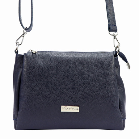 MiaMore torebka listonoszka skóra naturalna niebieski