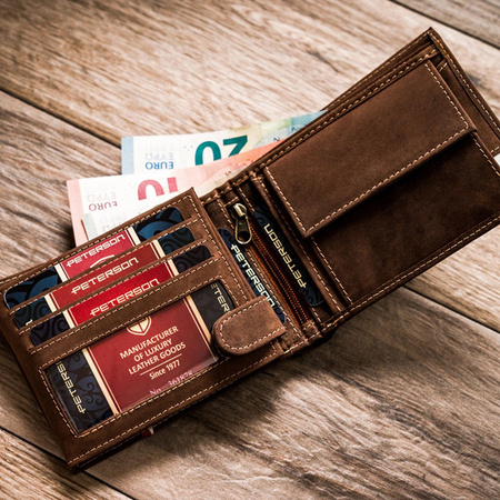 Portfel męski skórzany skóra naturalna  Peterson