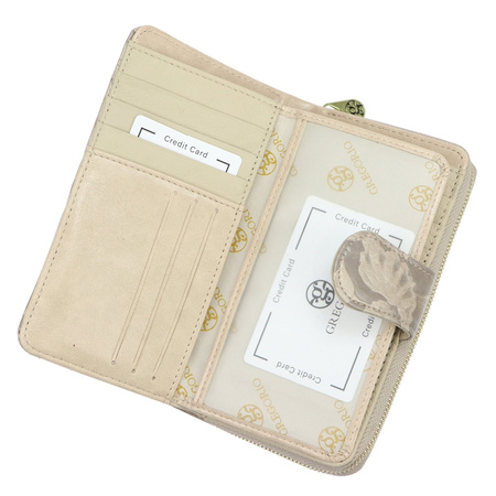 Portfel damski skórzany skóra naturalna + skóra ekologiczna Gregorio