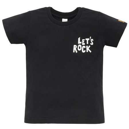 T-shirt LETS ROCK czarny 140