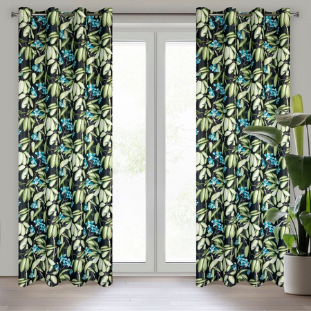 ZASŁONA GOTOWA LONI 140 X 250 CM CZARNY