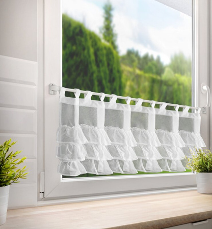 FIRANA GOTOWA LILIAN 1 NA SZELKACH 150 X 45 CM BIAŁY